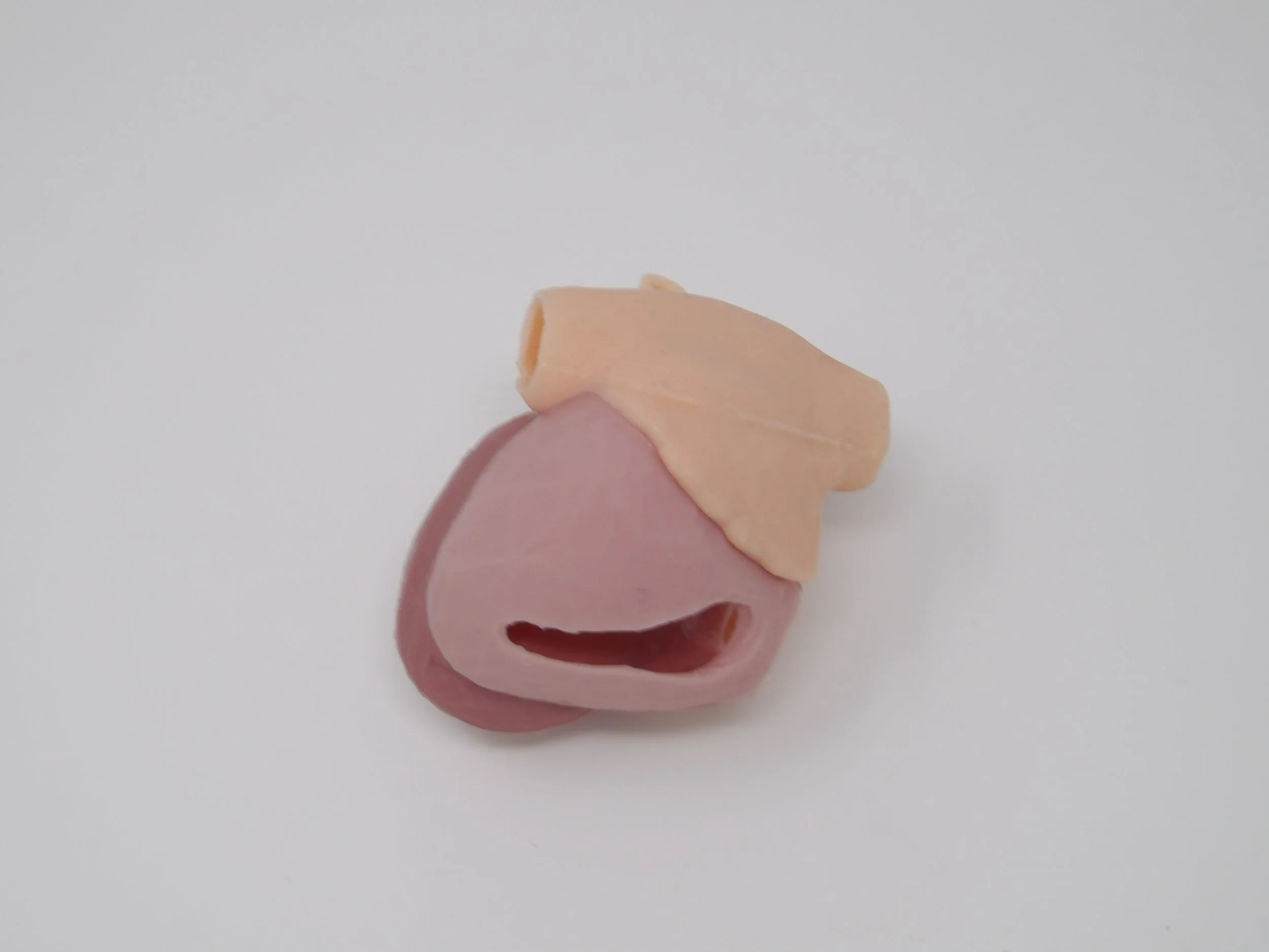 2.1 Fully silicone parts and assembly heart with VSD and right ventricle visualization