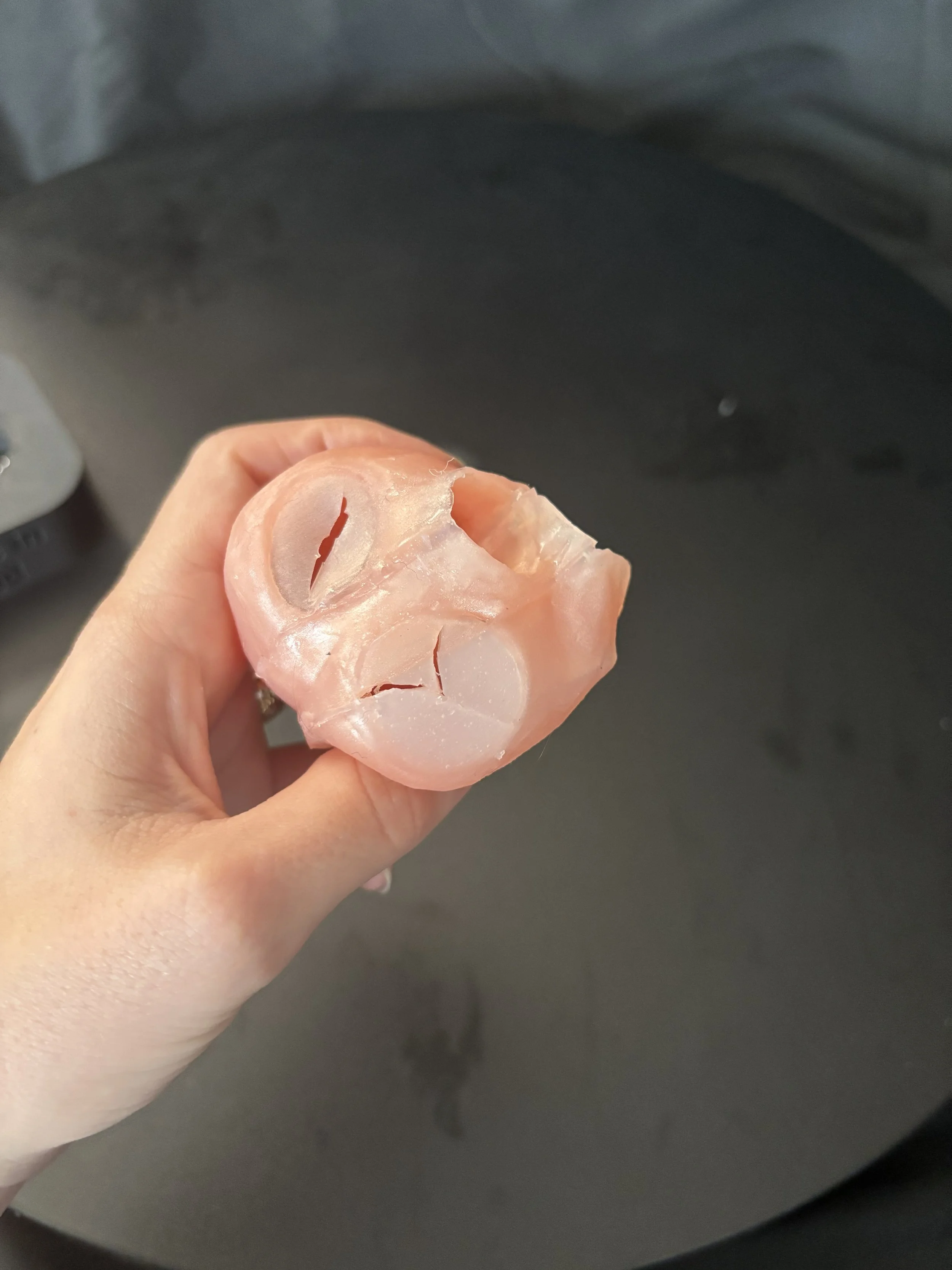 2.2 Fully silicone parts and assembly heart with VSD and right ventricle visualization and tricuspid