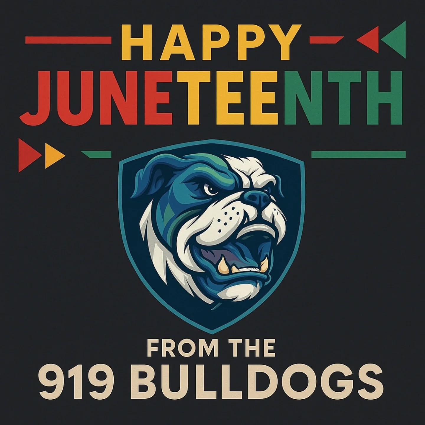 🎉❤️💚🖤 Happy Juneteenth from the 919 Bulldogs! 🐾

Today we celebrate freedom, resilience, and the strength of our community.
Let&rsquo;s honor the past, empower the present, and build a better future together.

#Juneteenth #919Bulldogs #FreedomDay