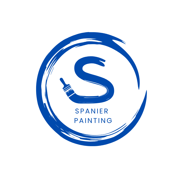 Blue circular logo with a paintbrush forming part of a stylized 'S' and the text 'SPANIER PAINTING' underneath.