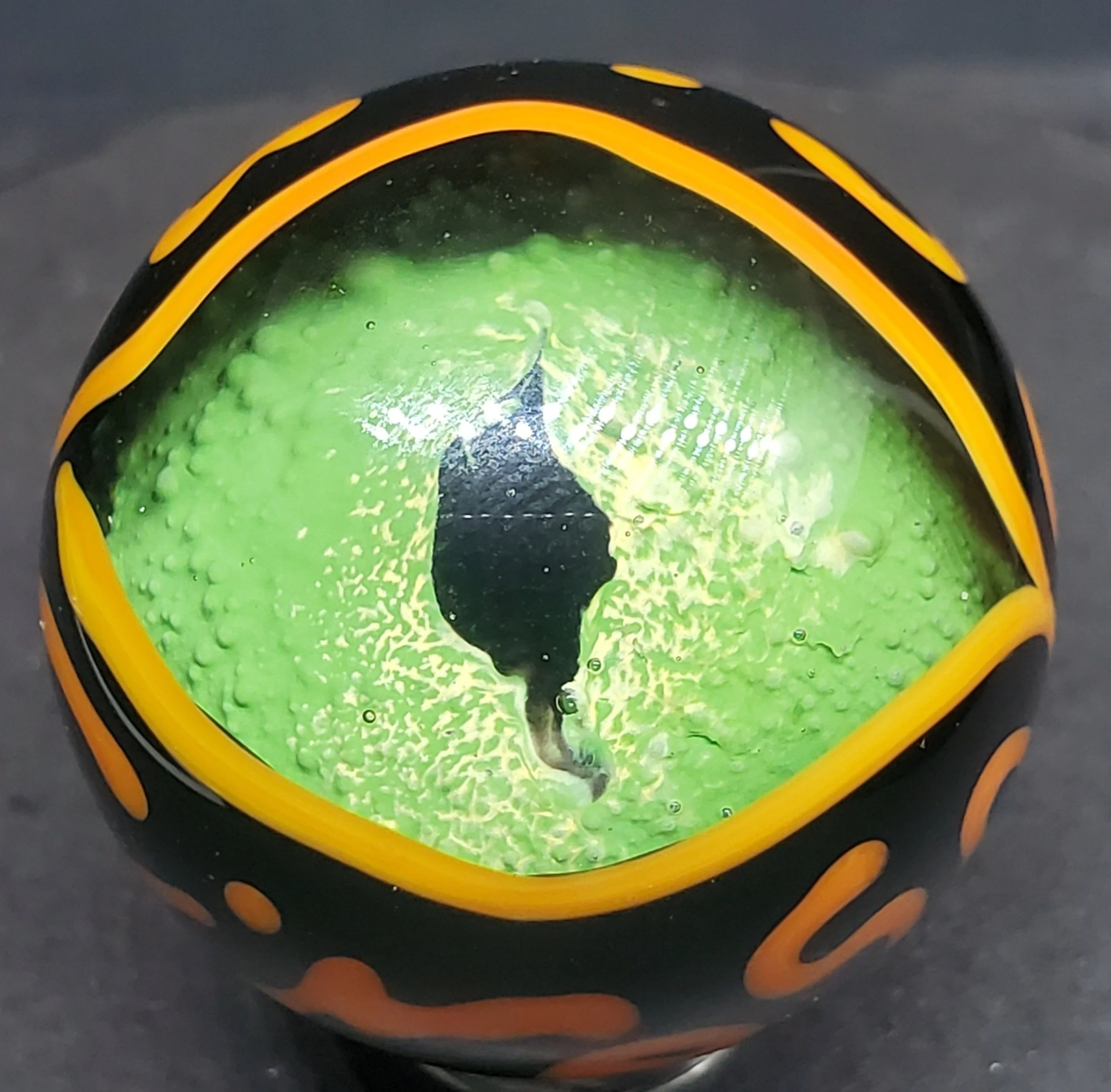 Dragon Eye - Black, Green Iris