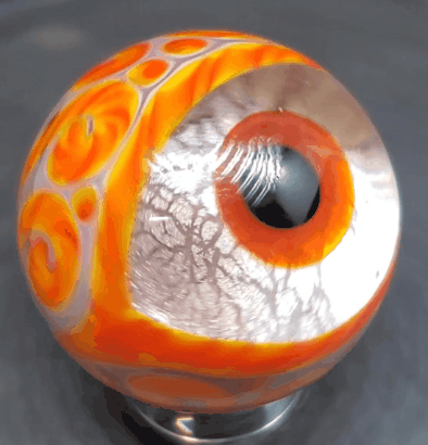 Monster Eye - Purple and Hot Orange  with Blood Iris