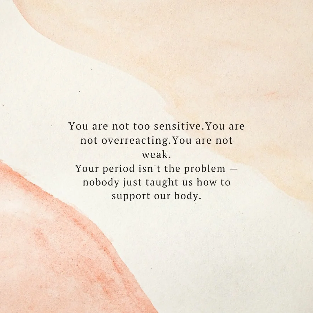 Your period isn&rsquo;t the problem.
Not knowing how to support your body is.
And that&rsquo;s not your fault &mdash; nobody taught us this. 🌿

We were taught to push through the pain.
Take a painkiller and carry on.
Pretend everything is fine.
But 