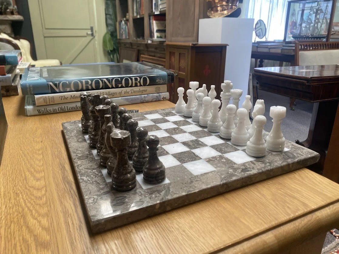 New Marble Chess Set in case
