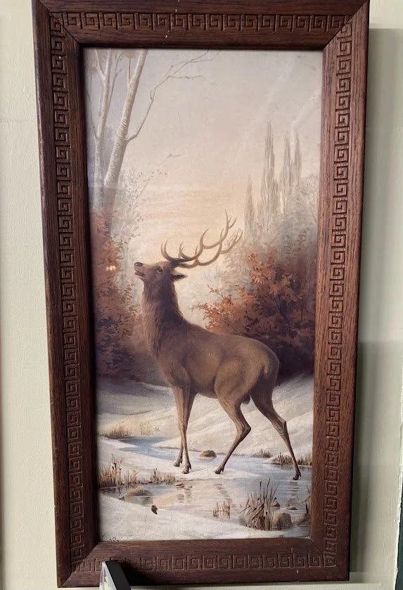 Antique - Oak Framed Stag Print