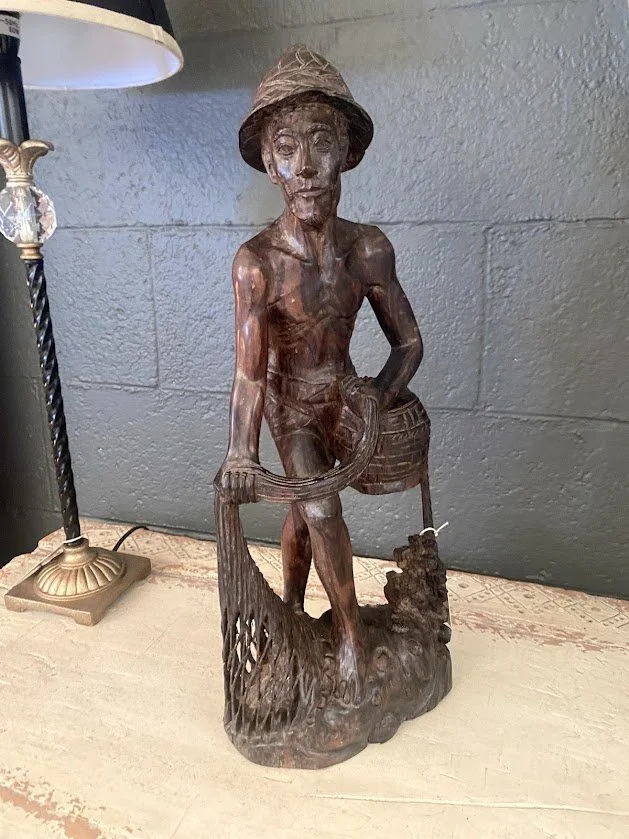 Vintage - Vietnamese Fisherman Figurine
