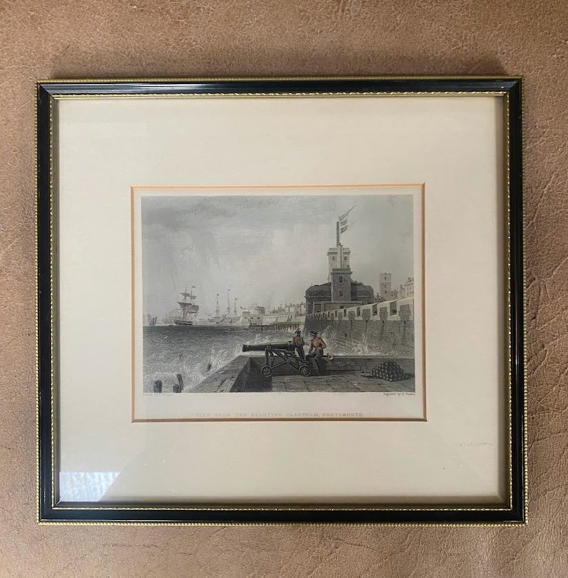 Vintage framed engraving - 'Portsmouth'