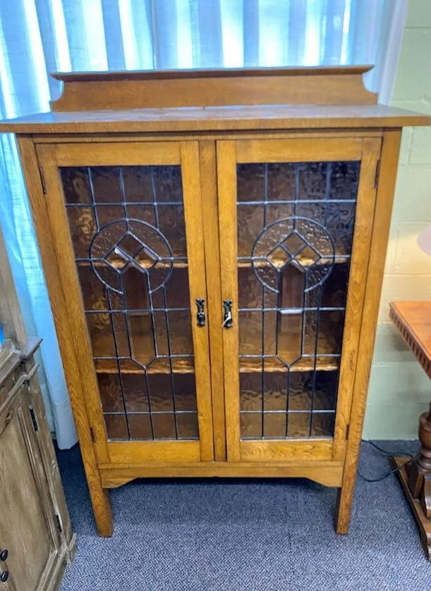 Oak Leadlight Cabinet
