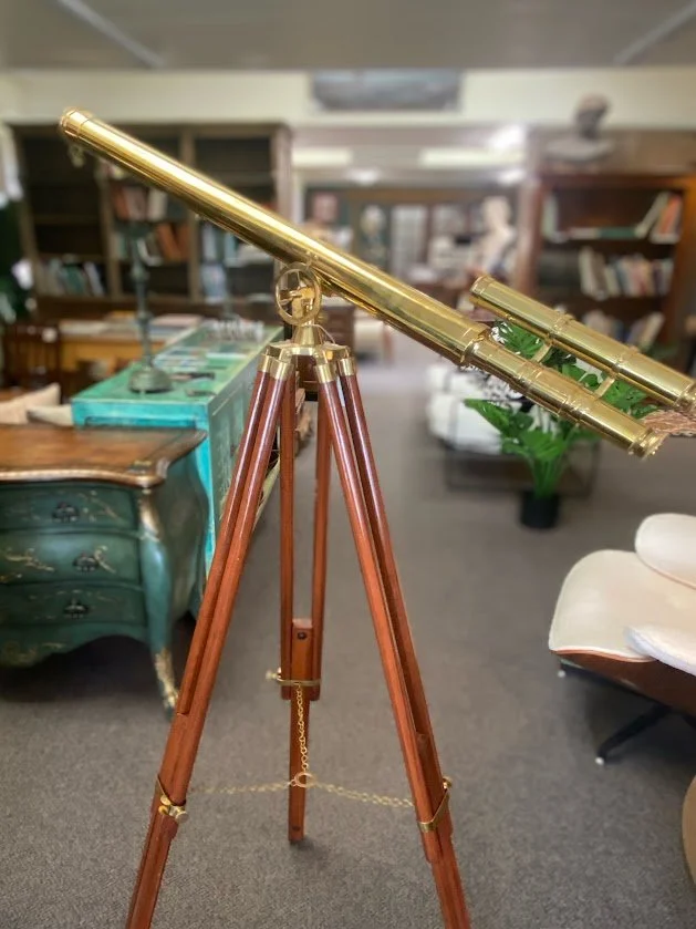 New - replica brass Telescope on wooden tripod