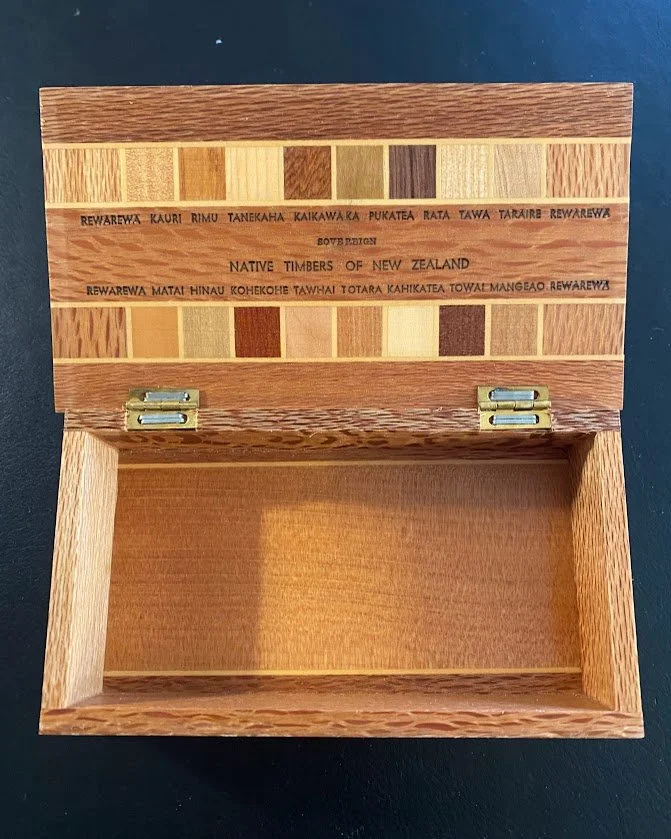 Vintage NZ Timber Marquetry Box