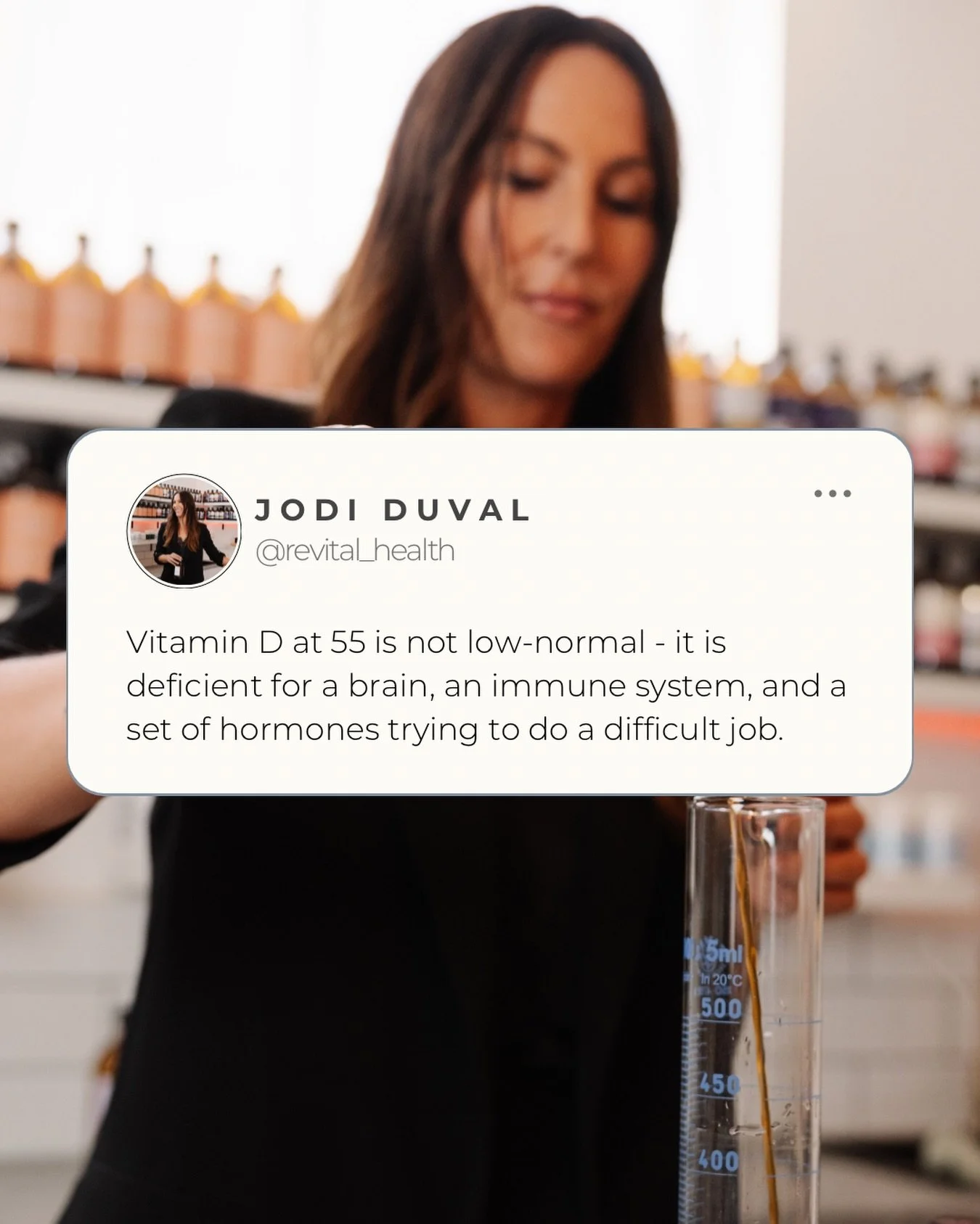 Vitamin D at 55 isn&rsquo;t a number I&rsquo;d be celebrating.

It may fall within the laboratory reference range, but that doesn&rsquo;t mean it&rsquo;s an optimal level for every person or every physiological demand.

After nearly 2 decades in clin
