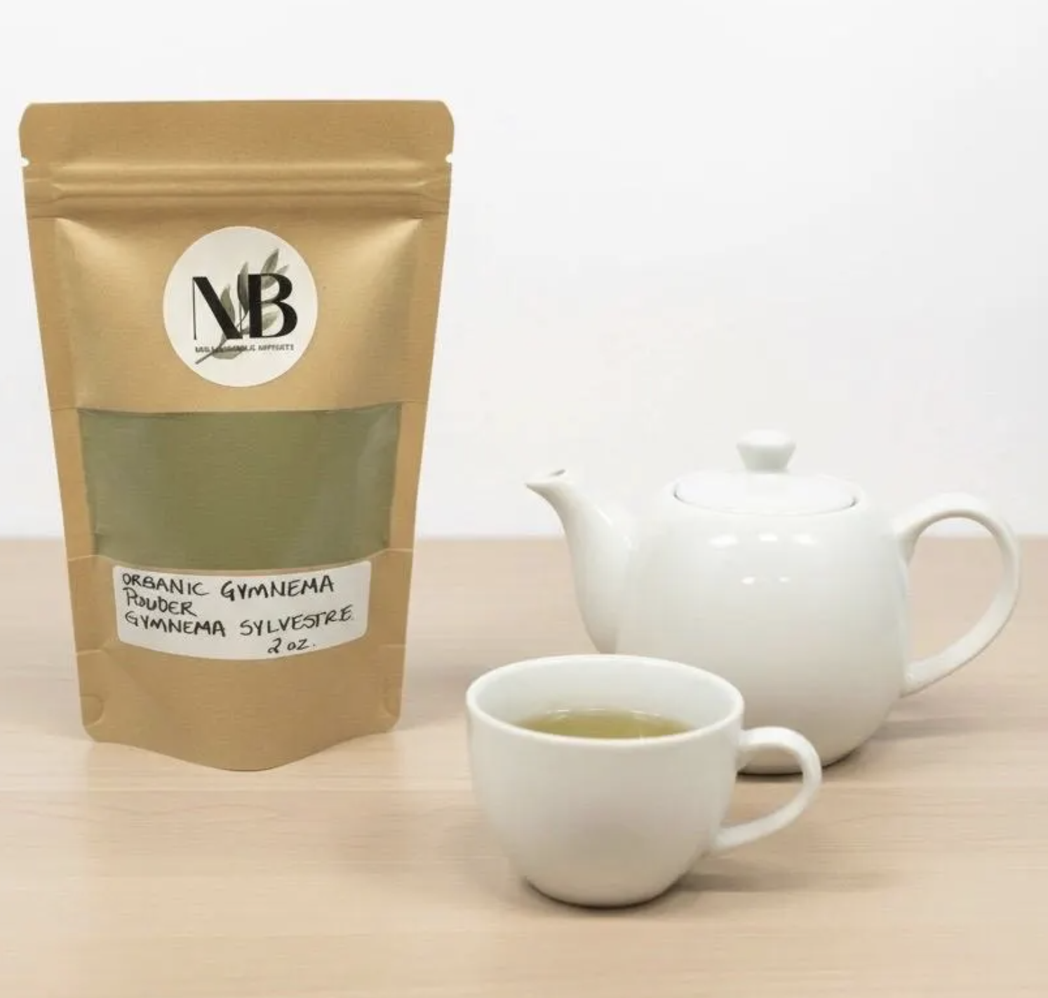 Organic gymnema powder used in herbal tea preparation for daily wellness support