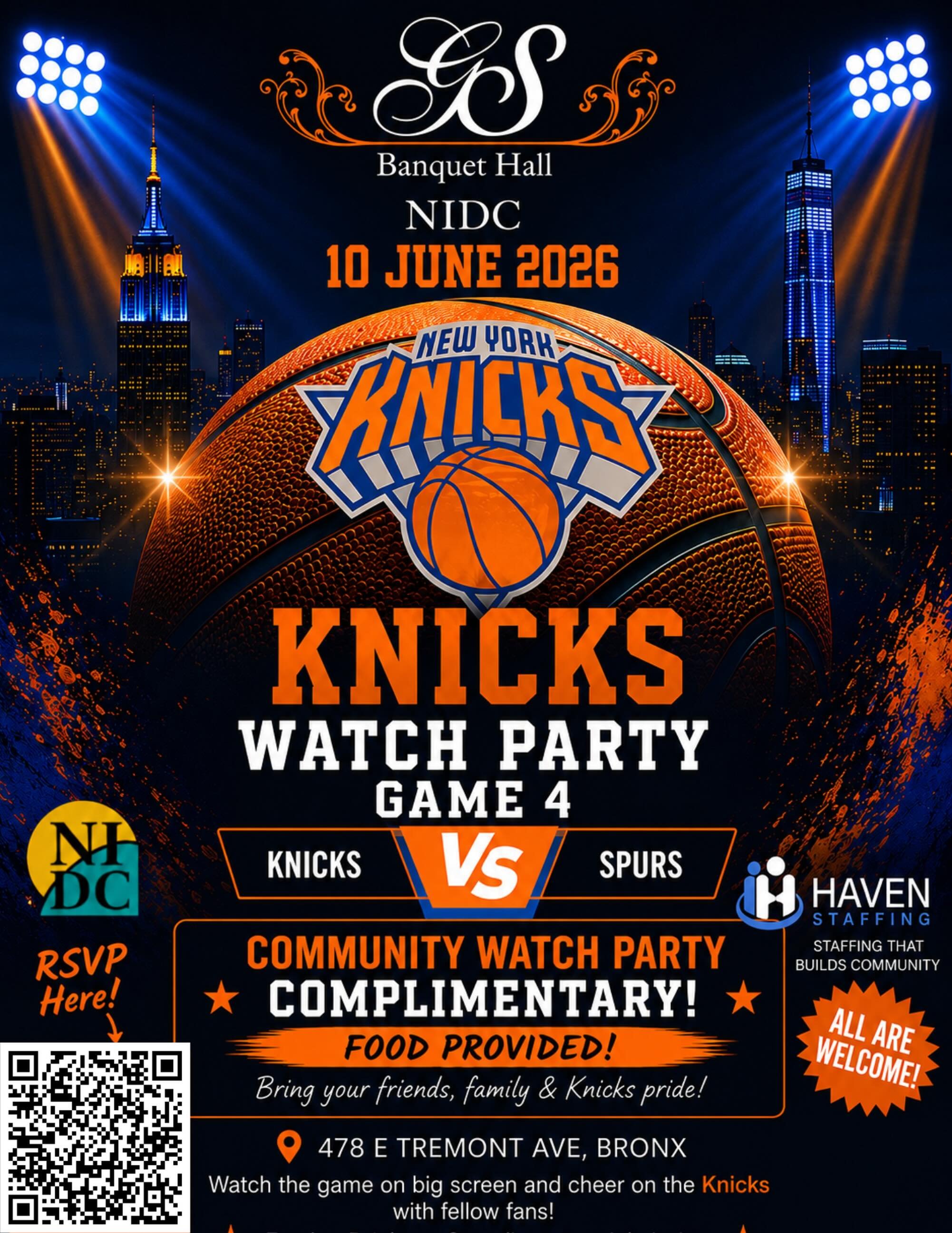 WE&rsquo;RE RUNNING IT BACK! 🏀🔥

The energy was too good to do it just once.

Join us for another Knicks Watch Party as we cheer on New York together for Game 4! Bring your friends, family, and Knicks pride for a night of basketball, community, and