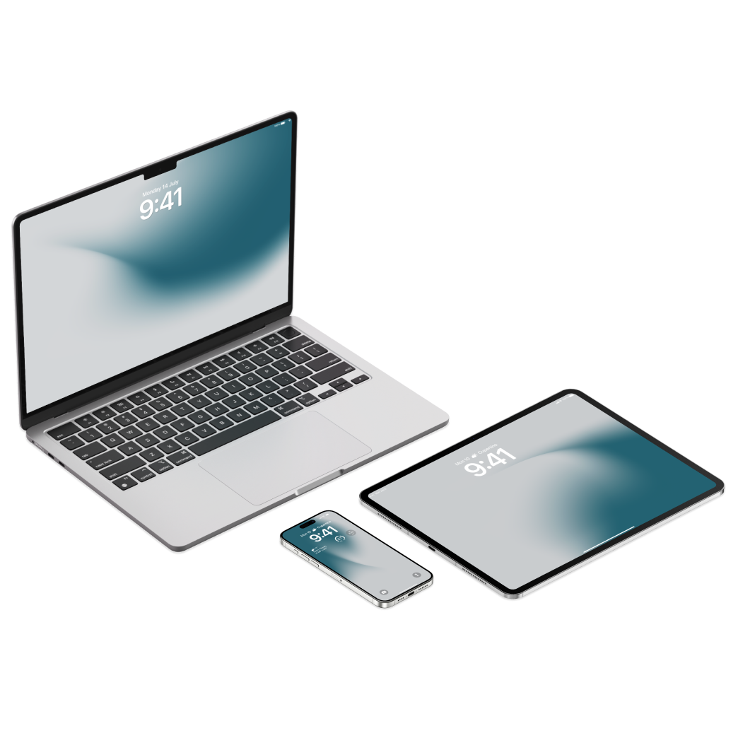 Misty Teal Drift | Wallpapers for iPhone iPad & MacBook | T-004