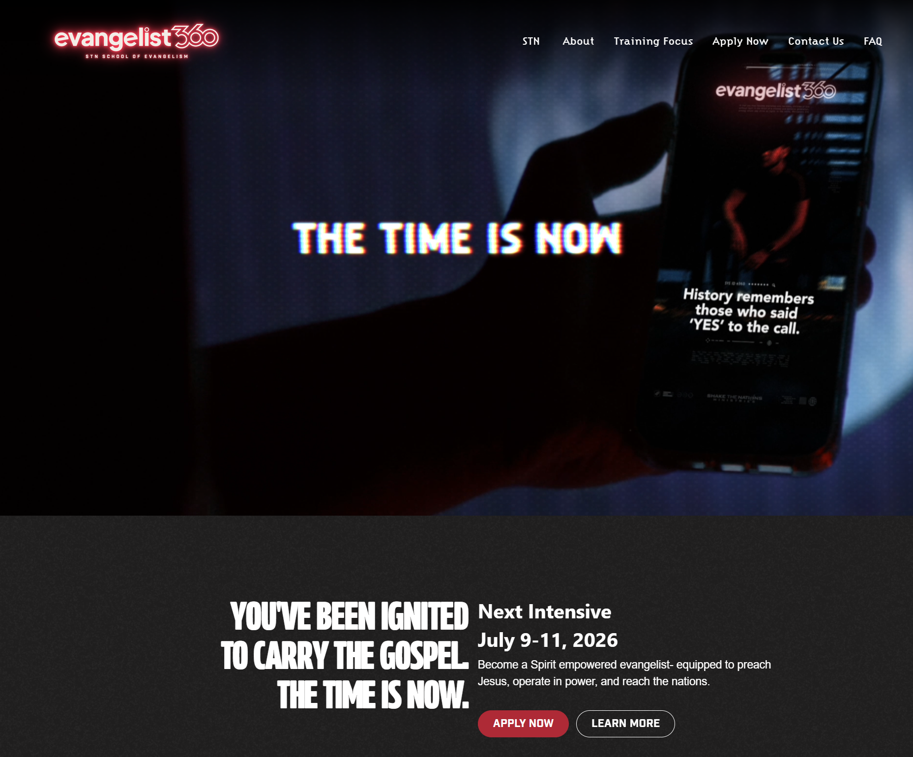 evangelist360 website hero header