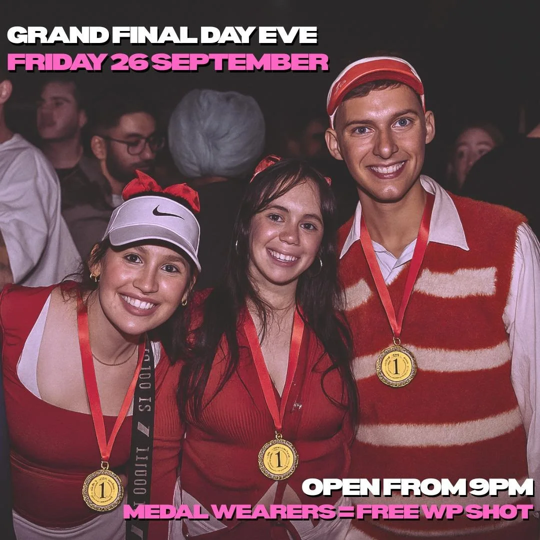 GRAND FINAL WEEKEND at 2C 

four massive nights, one huge weekend. 

THURS - GF public holiday eve
FRI - GF public holiday 
SAT - AFL GF day 
SUN - 2C Silly Sunday 

Dj&rsquo;s ALL WEEKEND