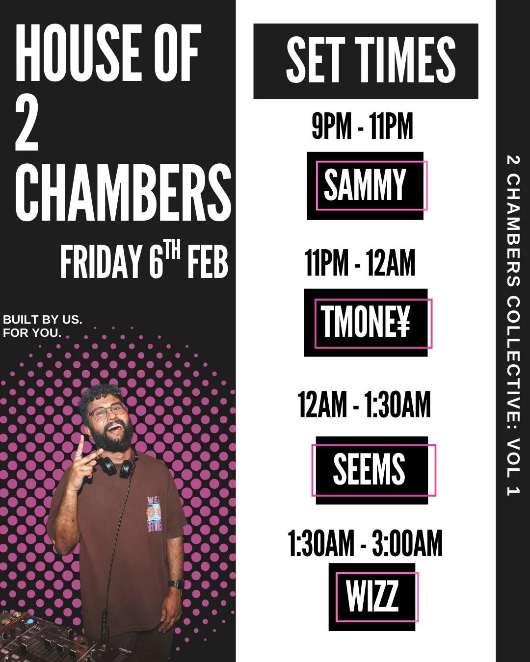 set times for this friday night. drink specials all night. see u there ✨