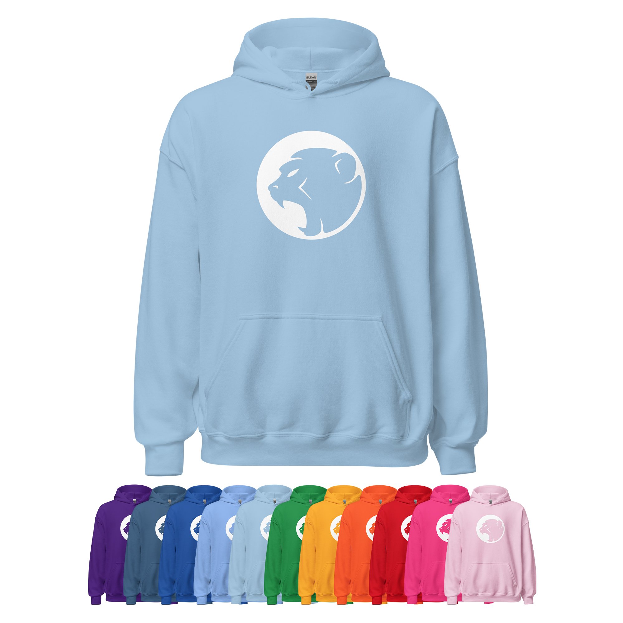 White 'Moon' Print - Cheeky Monday Unisex Hoodie (Vibrant Colours)