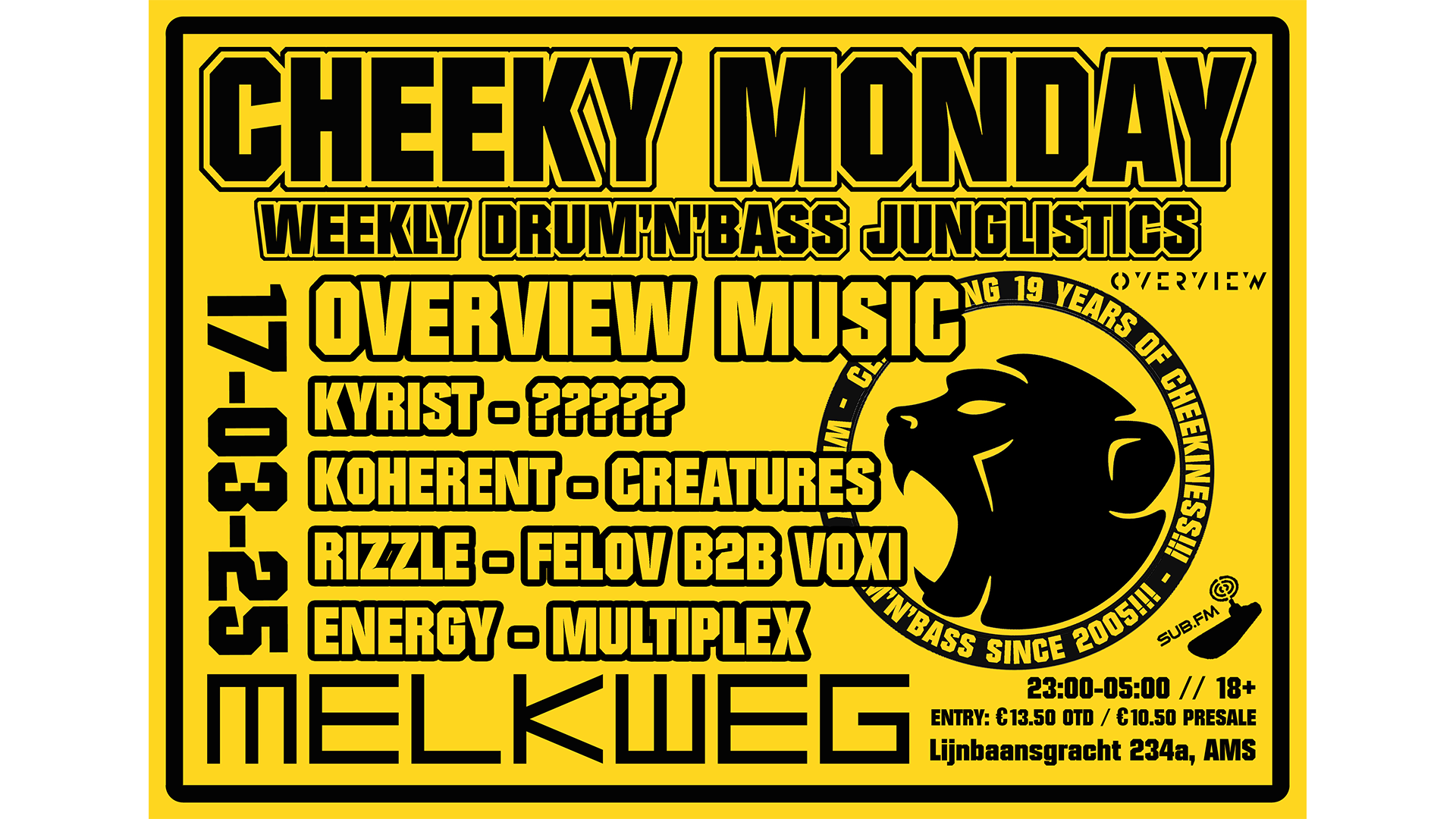 CHEEKY MONDAY: OVERVIEW MUSIC!
