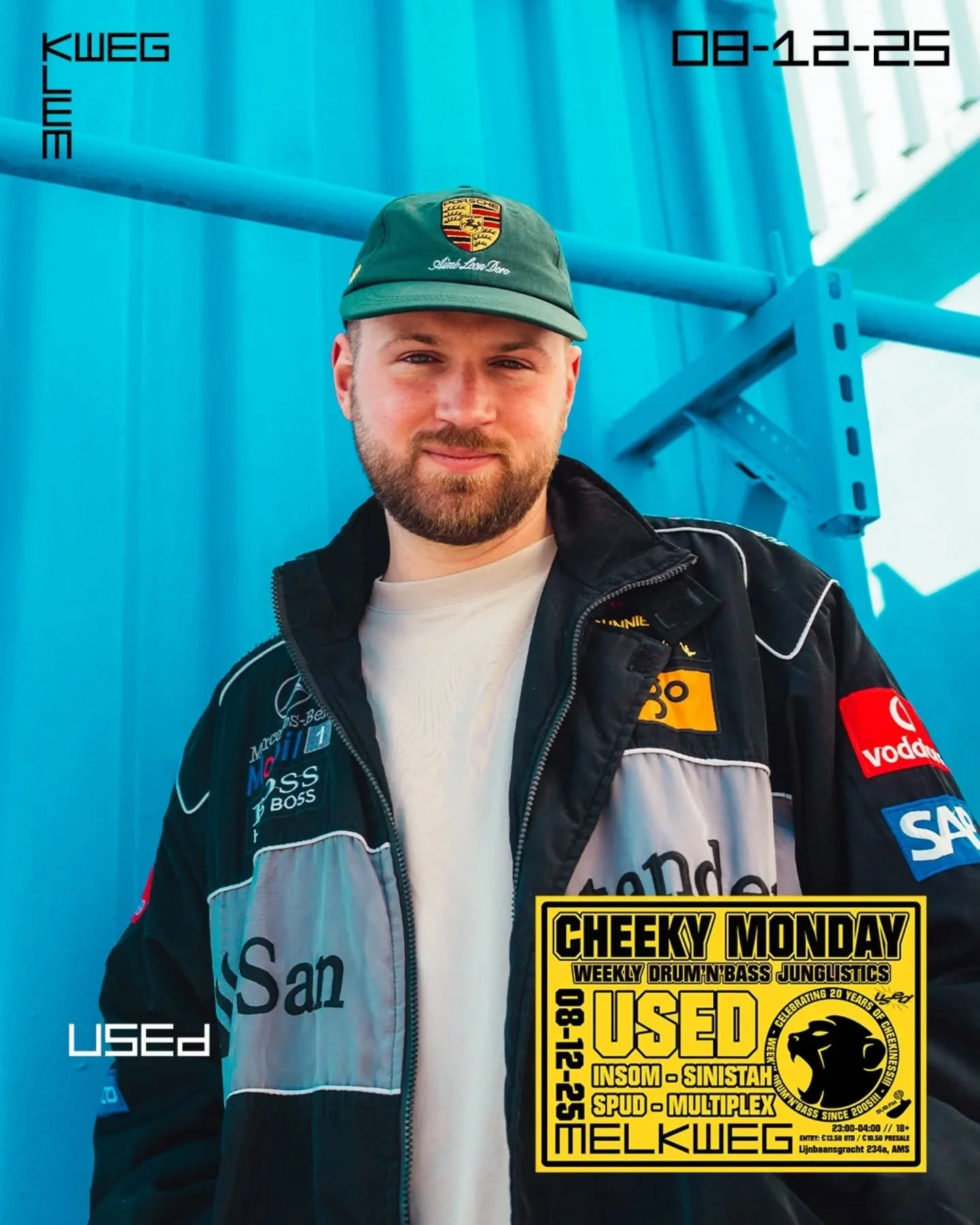 🥳 THIS MONDAY!!! 🥳
💛 CHEEKY MONDAY: USED! 💛
💣 INSOM - SINISTAH - SPUD 💣
🎤 MULTIPLEX 🎤
🔥 08 DECEMBER @ MELKWEG, AMS 🔥 
🔥 DRUM&rsquo;N&rsquo;BASS // 2300-0400 🔥
.
TICKET LINK IN BIO!!! 📢
.
🎵ID: Used (Feat Bou) - Tonight 
.
.
#Used #Cheeky