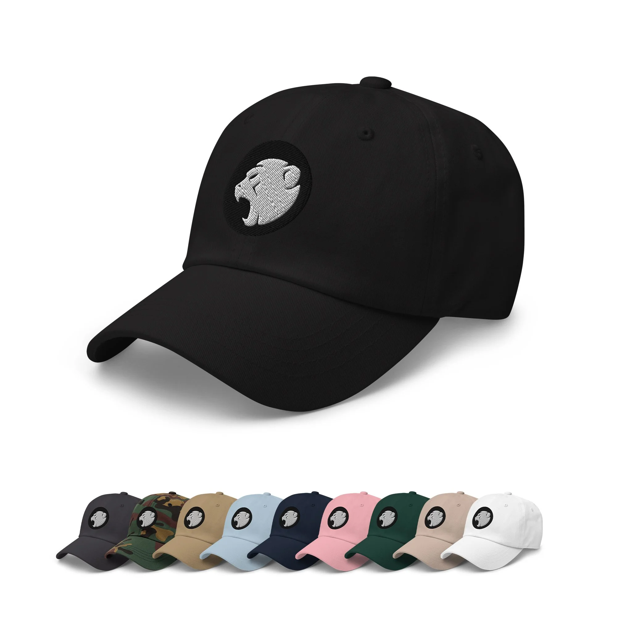 Dad hat - Embroidered Cheeky Monday logo (Black 'moon' style)