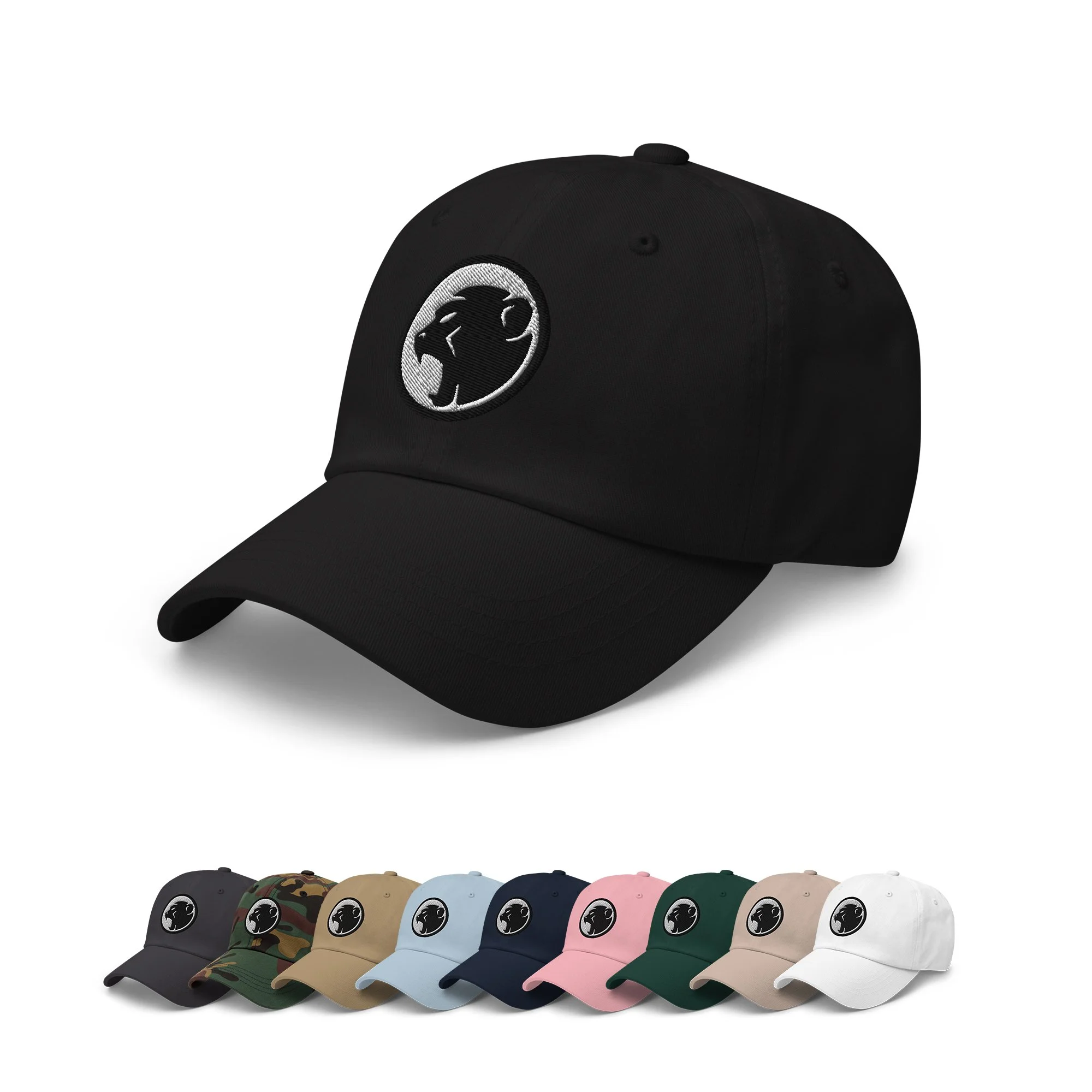 Dad hat - Embroidered Cheeky Monday logo (White 'moon' style)