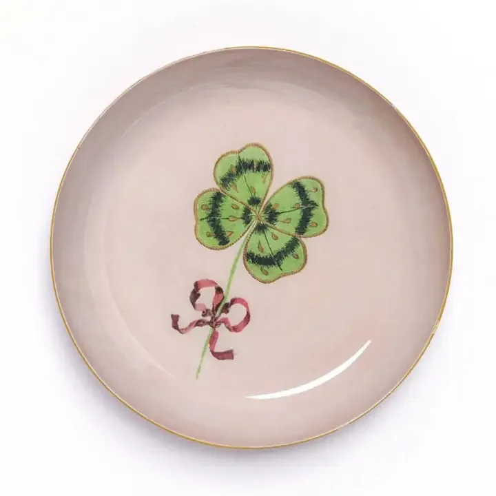 Festival of Flowers Enamel Trinket Tray Clover
