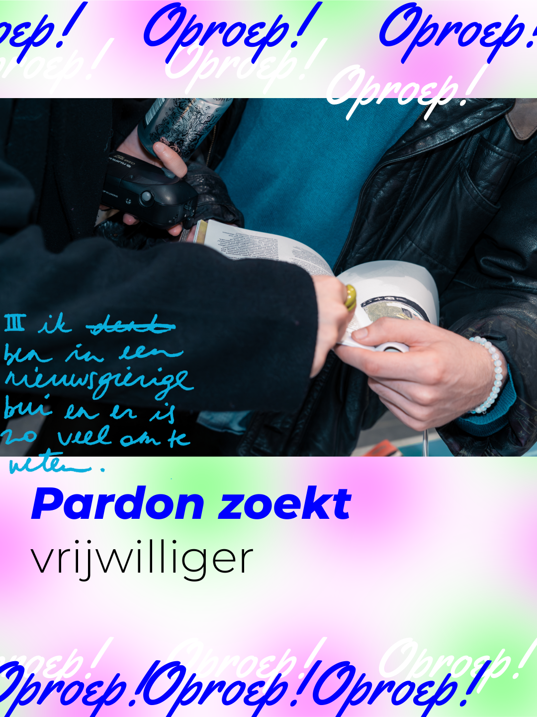 Pardon zoekt vrijwilliger.