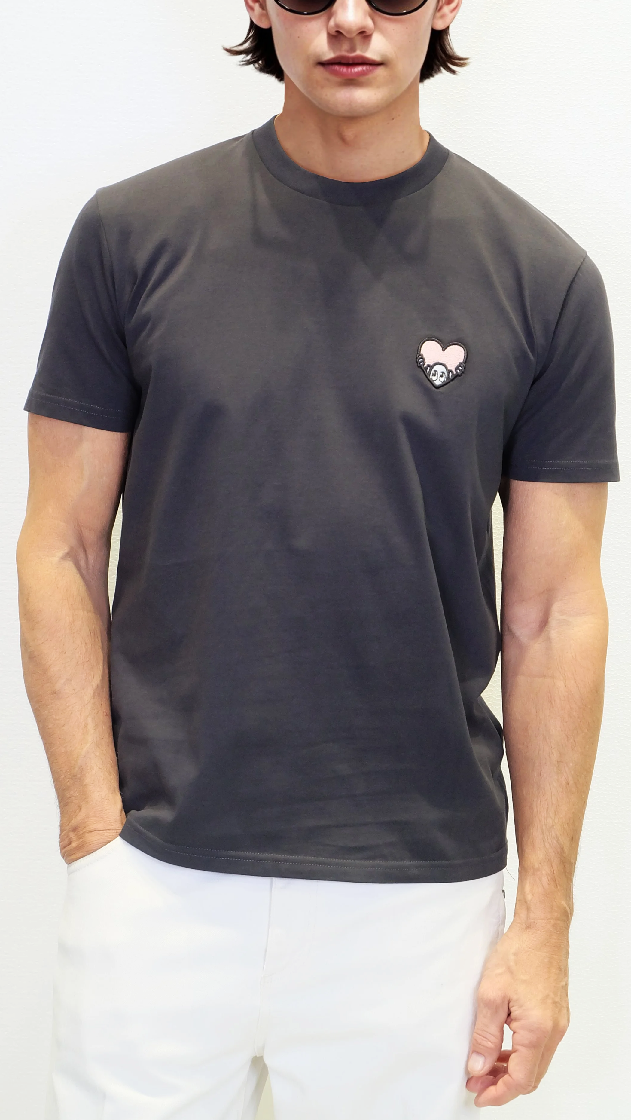IRON T SHIRT - with EMBROIDED "MY HEART SEES"
