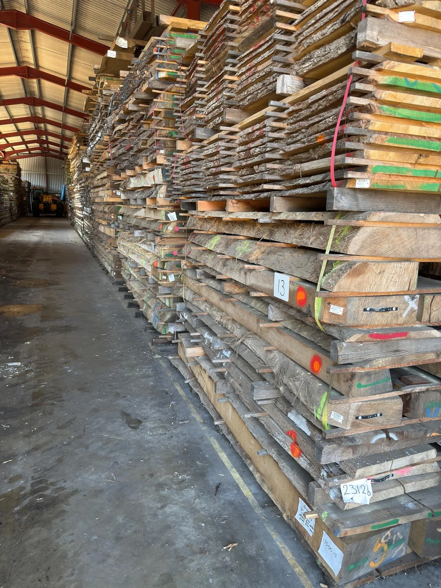 Selecting 6inch air dried English oak plank for an exciting new project. 
This is an important step in the process, requires a careful eye and close attention to detail, to make sure the timber is just as required.