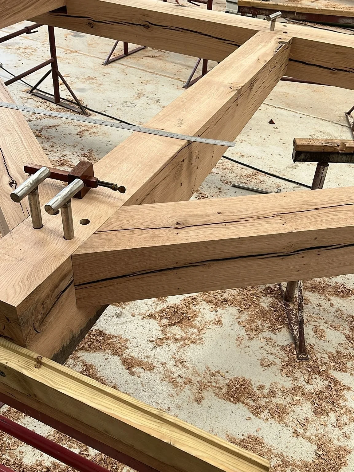 A garden room in progress. 
Working with air-dried oak, precise, creative techniques to achieve unique results.
