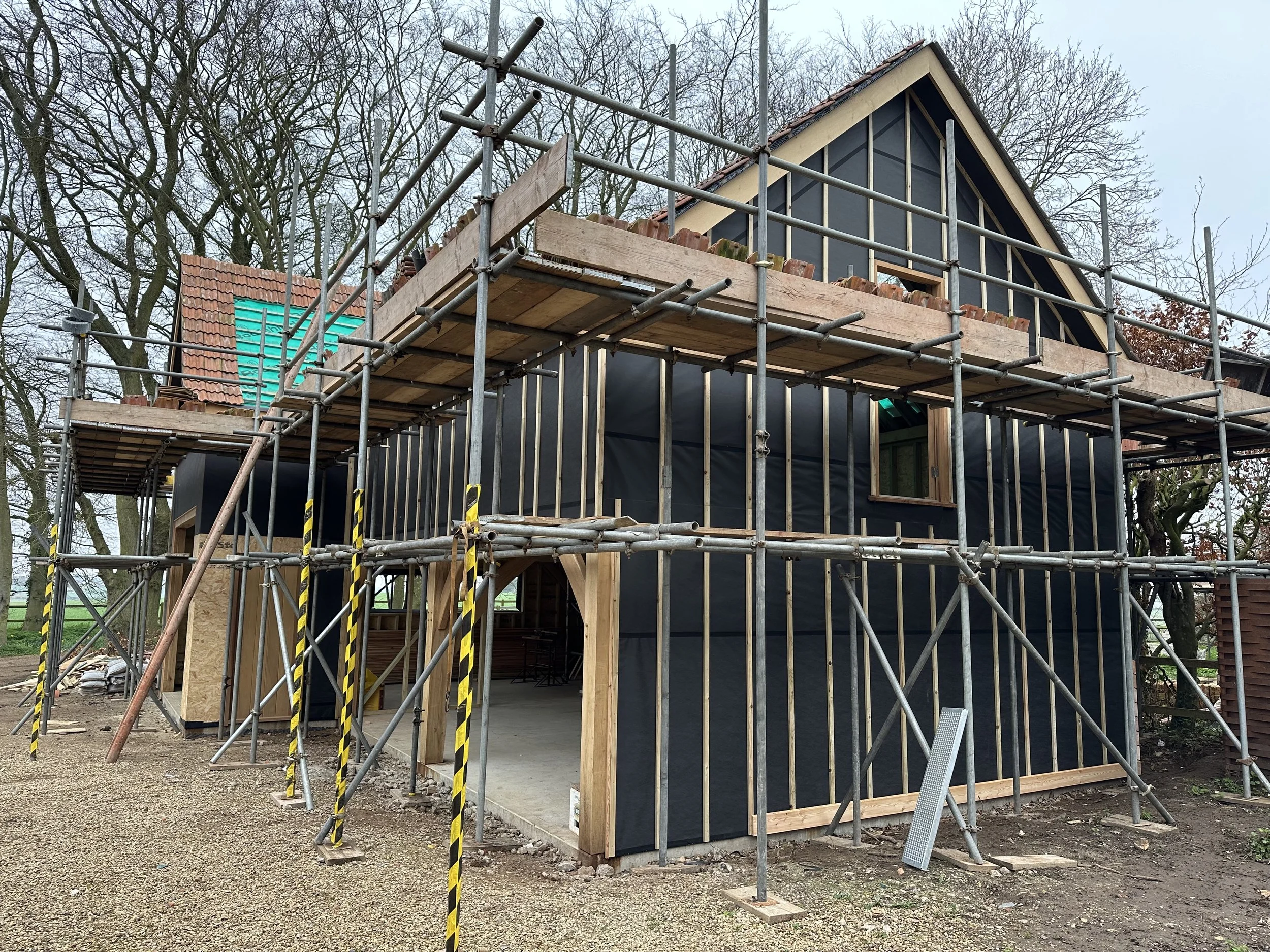 Pantile roof in construction