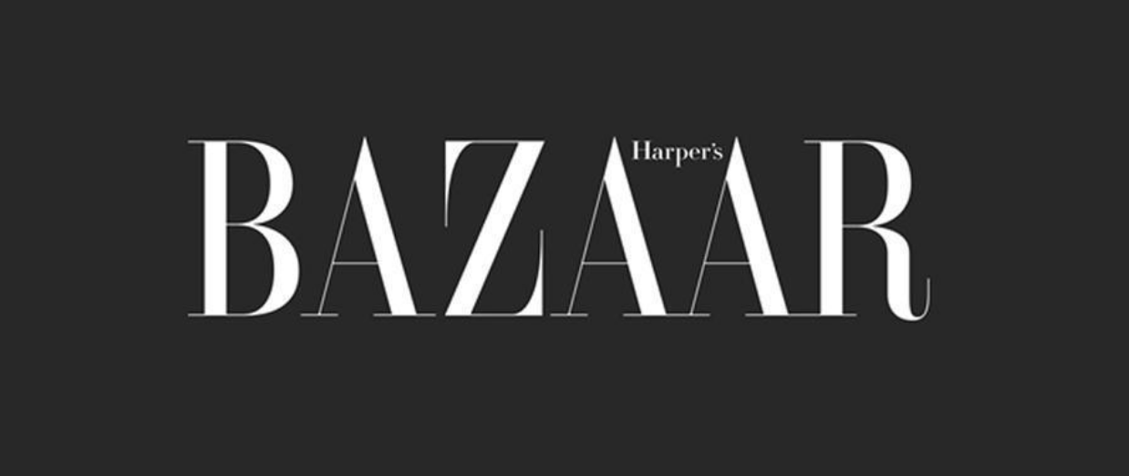 Harper's Bazaar logo on a dark background.
