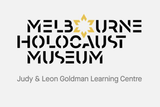 Logo of the Melbourne Holocaust Museum with text 'Judy & Leon Goldman Learning Centre' underneath.