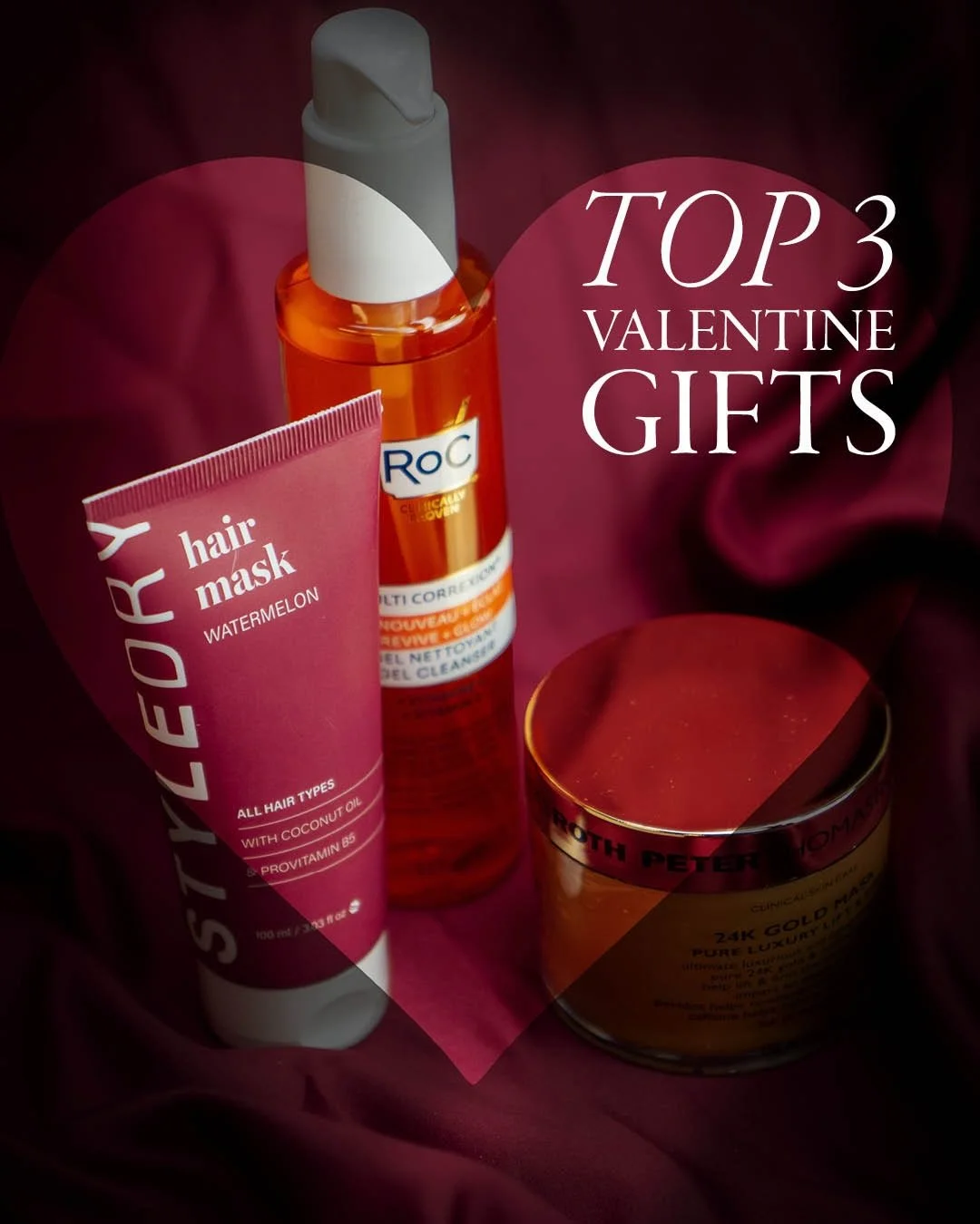 Time to treat your love (or yourself!) to something that truly glows.
Here are our Top 3 Valentine&rsquo;s Gifts in skin &amp; hair care:

1. 24K Gold Mask &ndash; Peter Thomas Roth Because nothing says luxury like gold. This iconic mask helps firm, 