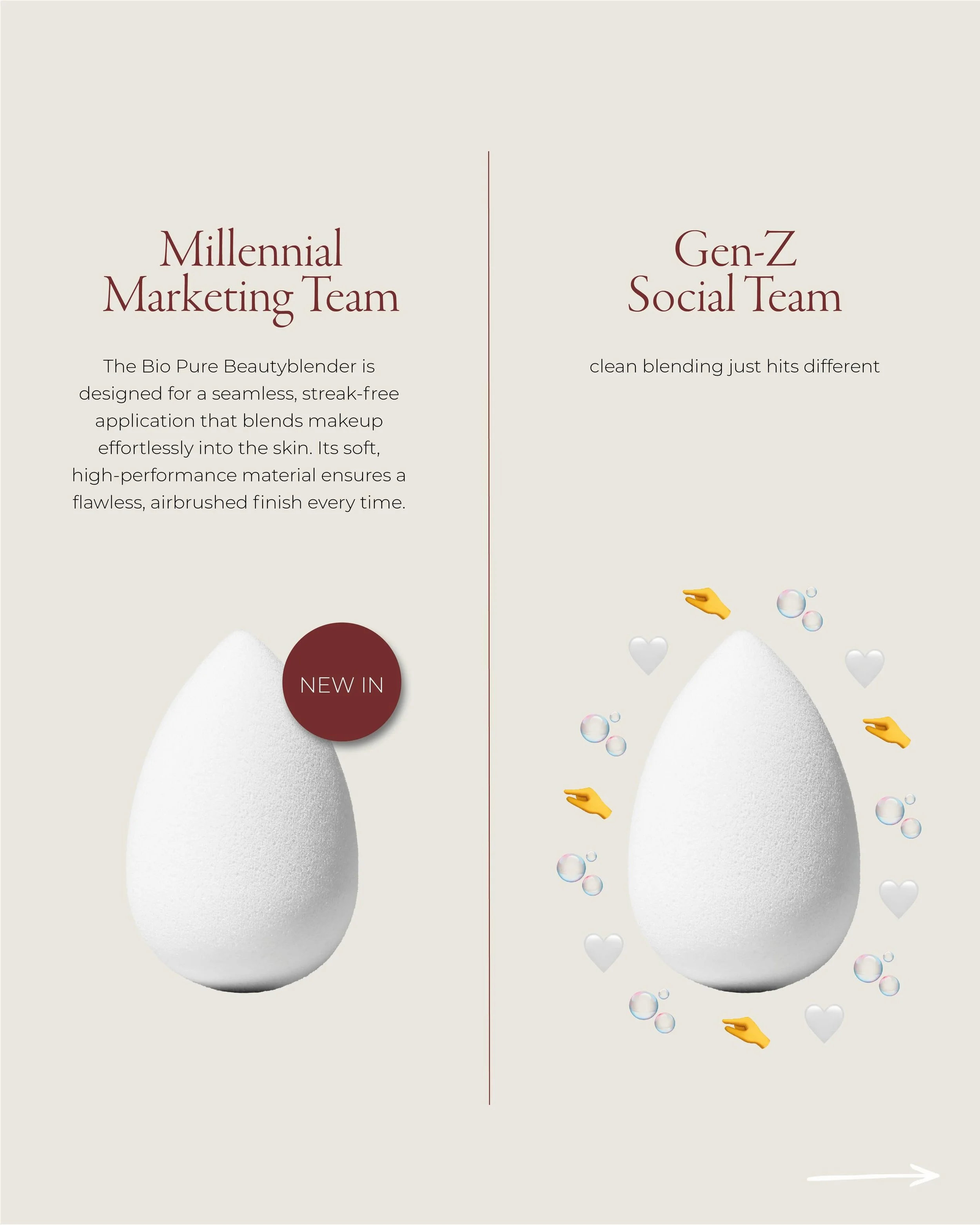 Millennial PR vs Gen Z Social same products, completely different energy ✨

Are you Team Millennial or Team Gen Z? 👀🤍