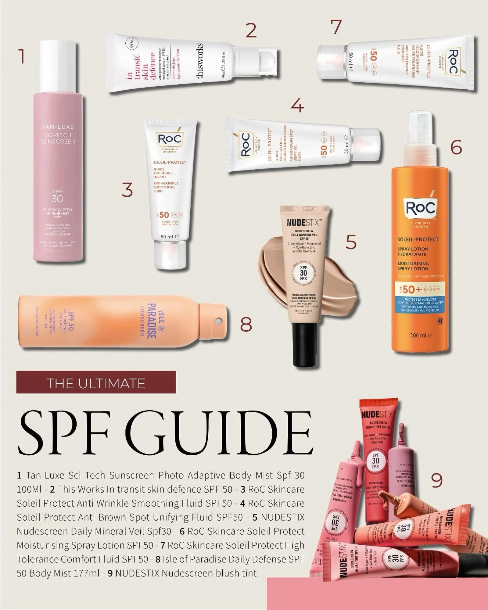 With the high temperatures this week ☀️, we&rsquo;re sharing some of our favourite SPF essentials from our brands.

But we all know SPF is essential every day - whatever the weather 💛