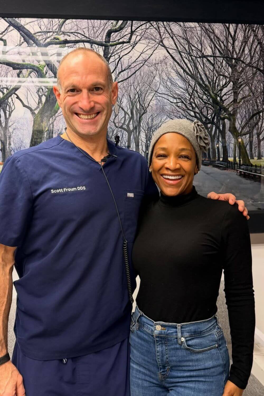 Dr Scott Froum with happy patient after saving a hopeless tooth.