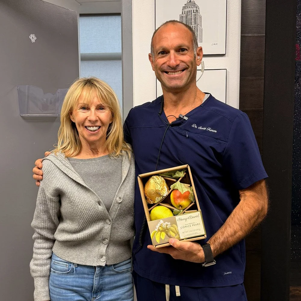 Dr. Scott Froum with a NYC patient who is happy.