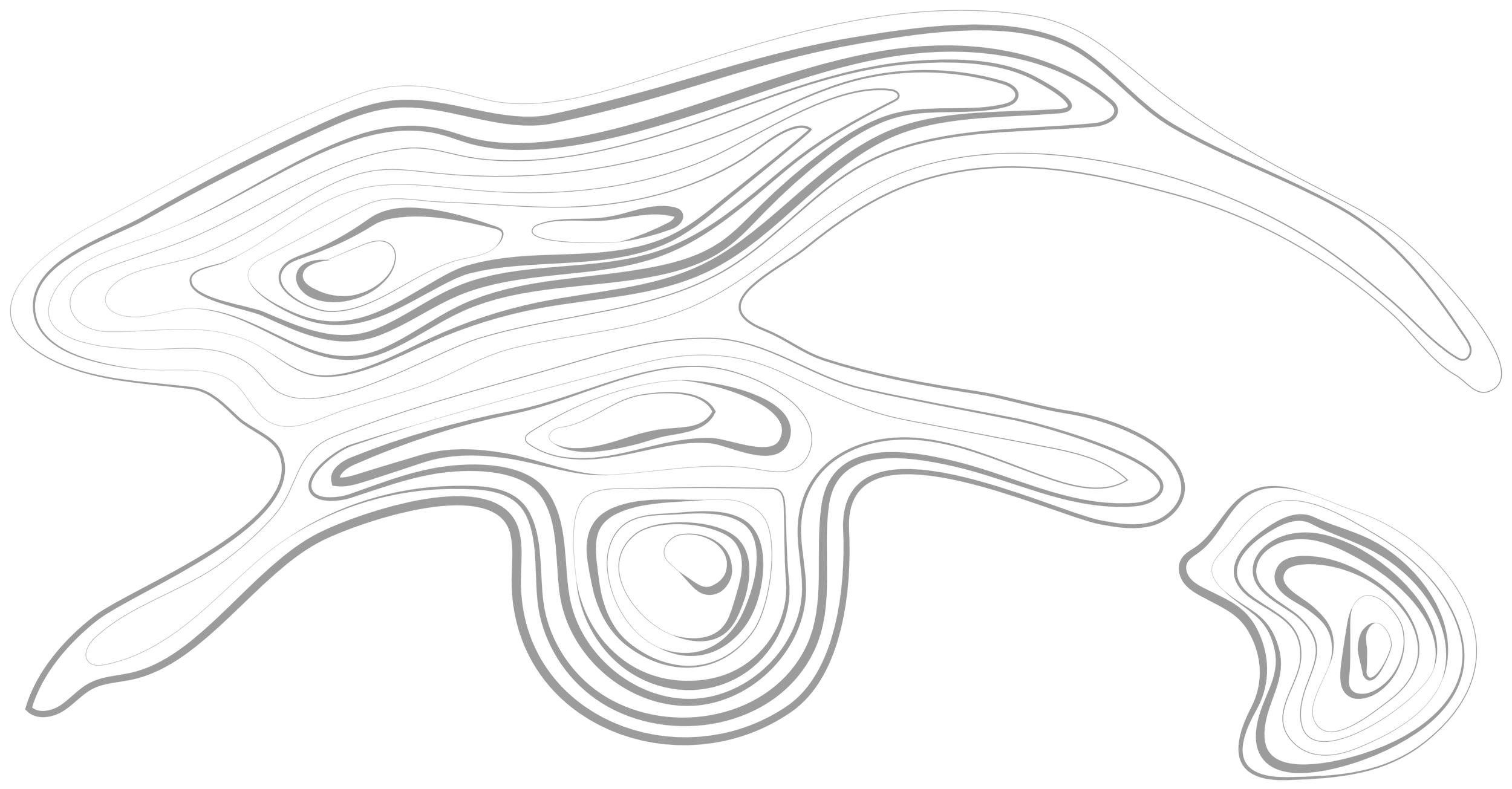Black background with white contour lines forming an abstract topographic map.