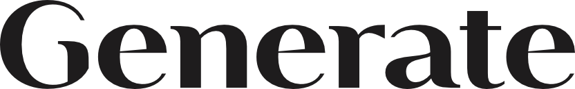 Close-up of the word 'Generate' written in large, black font.