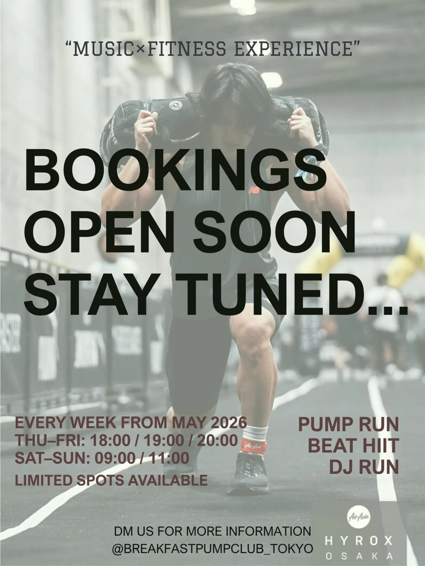 We&rsquo;re grateful for the overwhelming interest.
Here&rsquo;s a look at our upcoming sessions.

１、PUMP RUN
Run together, listening to the same music &mdash; a new kind of running experience. Discover a unique way to move through the heart of Tokyo