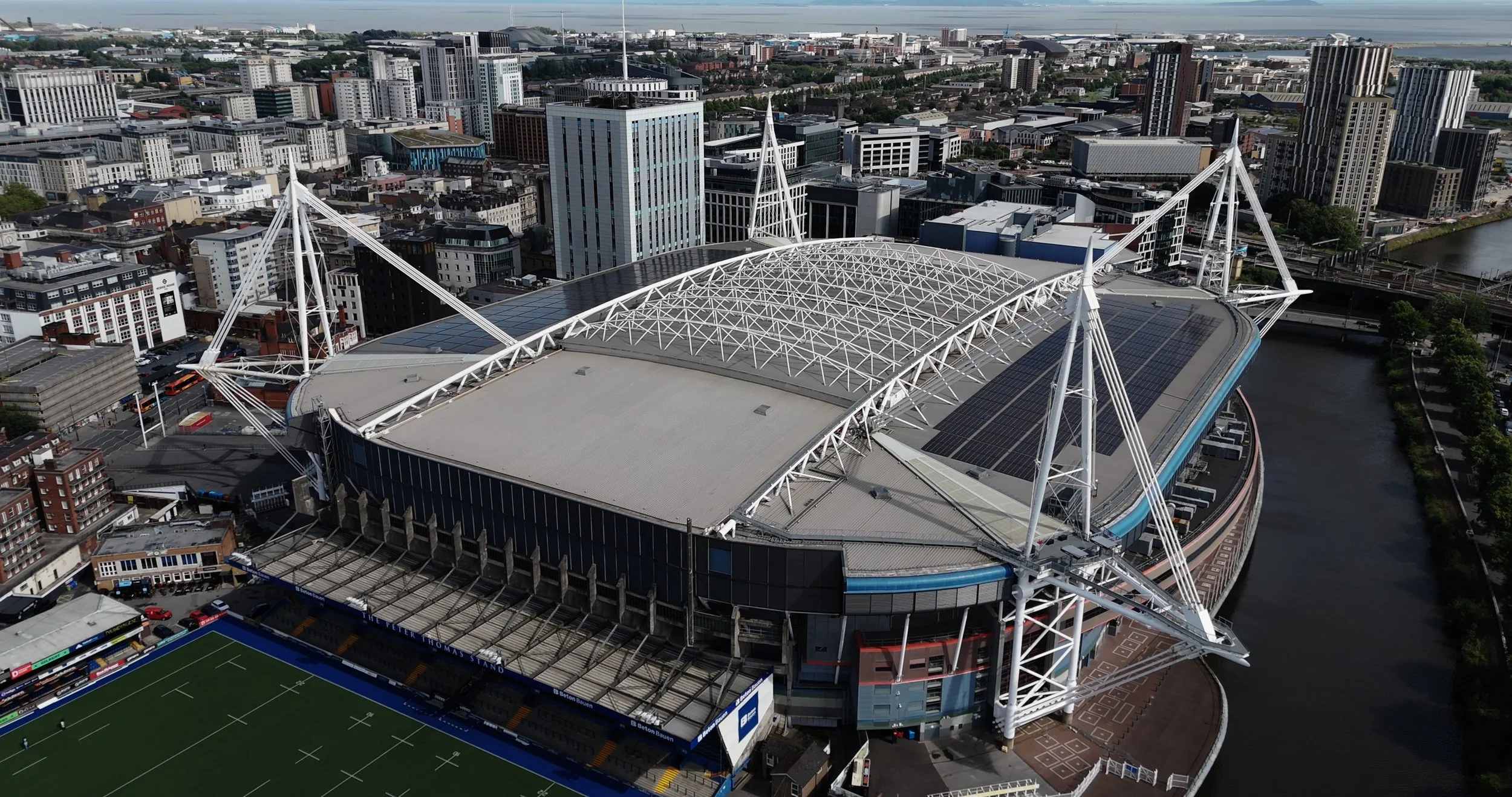 Welsh Sports Stadium turns Green