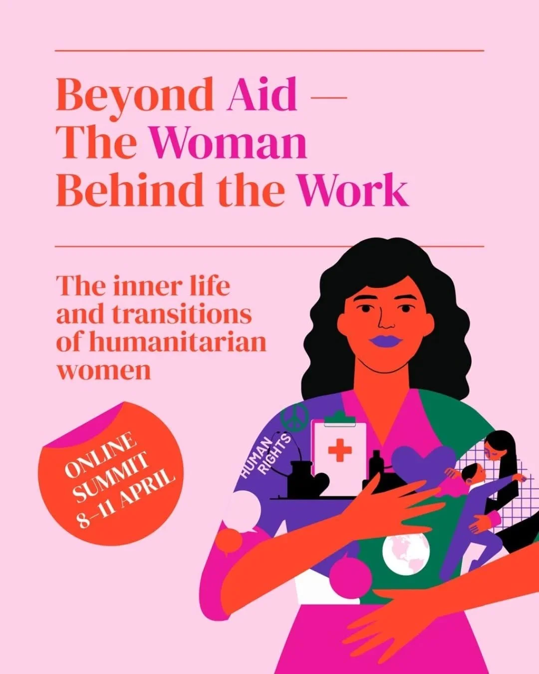 I'm beyond thrilled to share that I'm part this exciting FREE online Summit "Beyond Aid - The Woman behind the Work" where I'll be giving a workshop AND an online Breathwork session ❤️

The summit is taking place from 08th - 11th April full