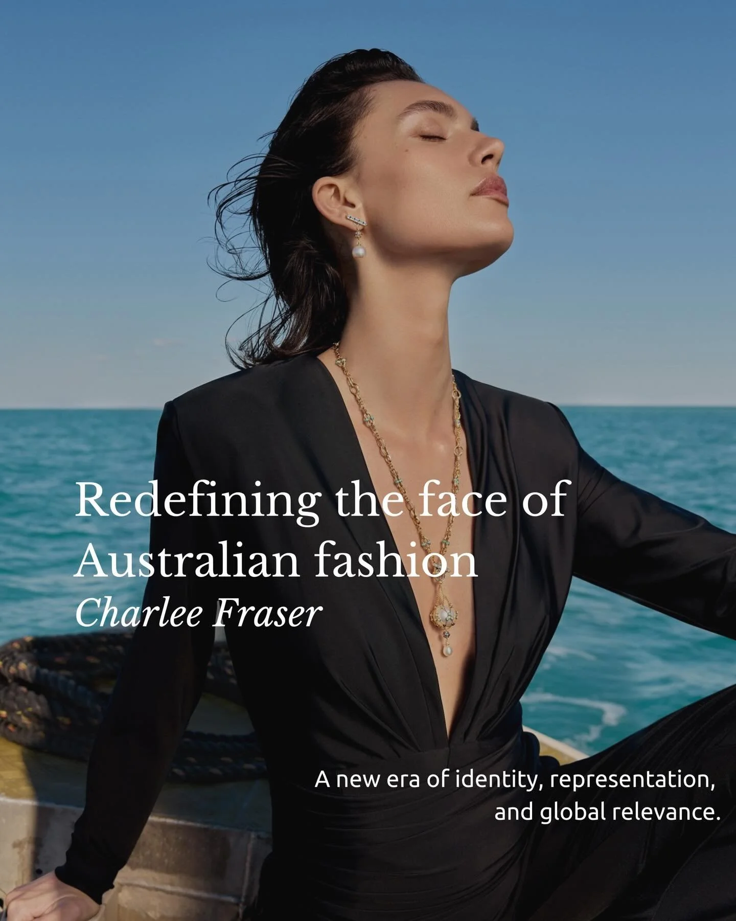 Charlee Fraser represents a shift in how Australian fashion is seen, and who it represents.
From the global runway to film, she has helped redefine the country&rsquo;s visual identity, moving beyond outdated archetypes toward something more diverse, 