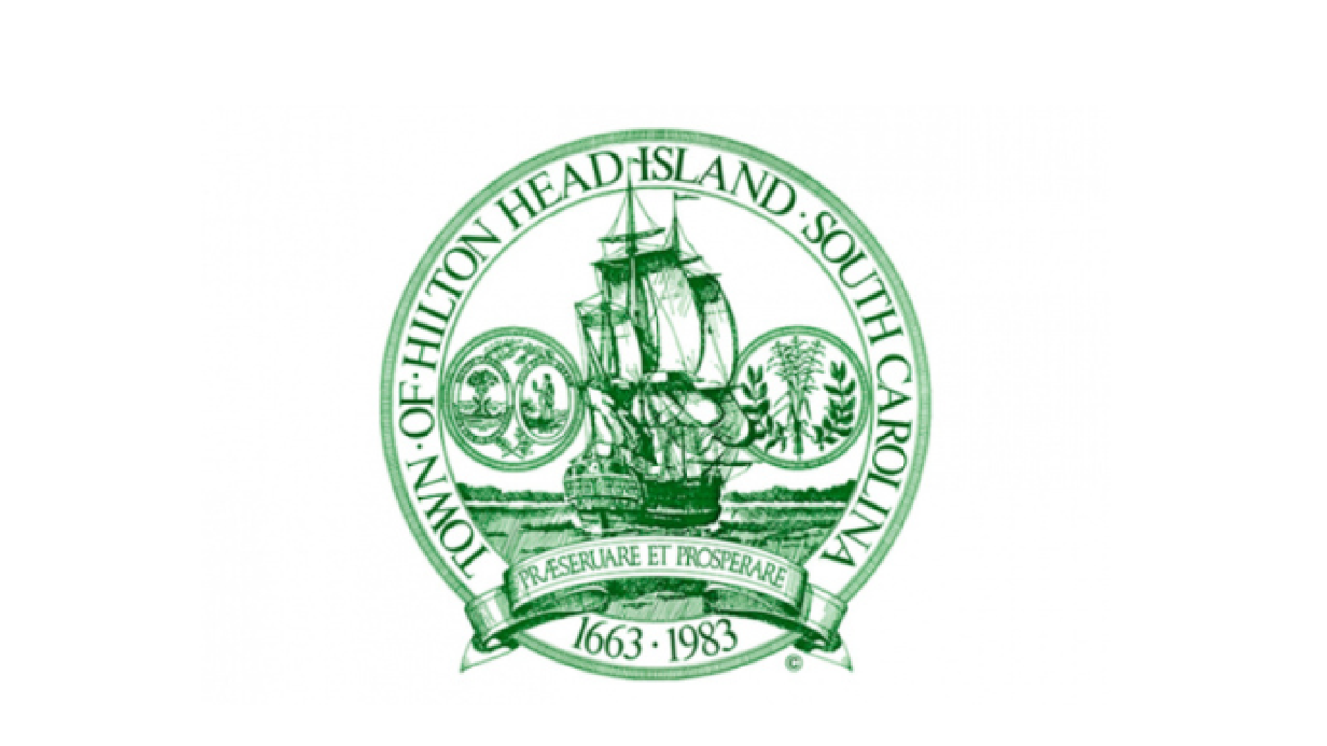 Seal of the University of South Carolina with a sailing ship at the center, surrounded by the words "University of South Carolina" and the Latin motto "Straure et Prosperare 1663 1983."