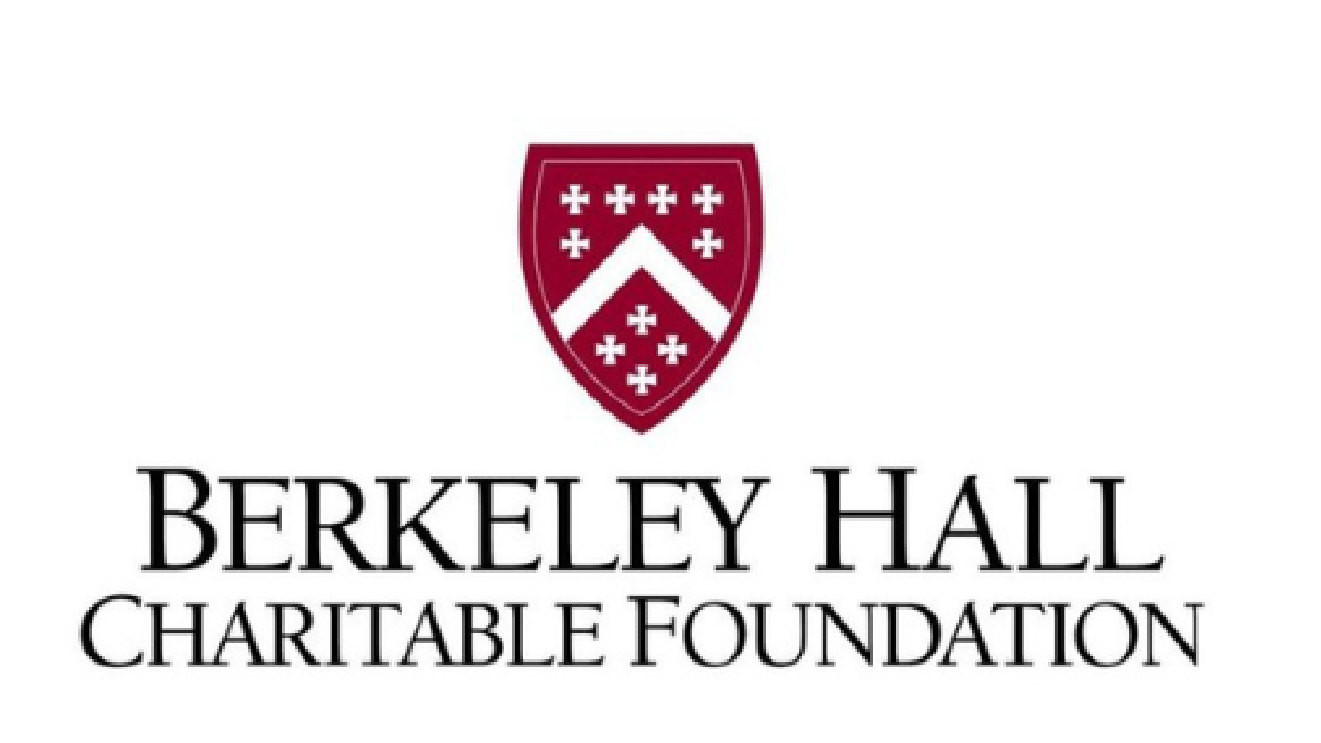 Berkeley Hall Charitable Foundation logo with a shield emblem containing stars and chevrons.