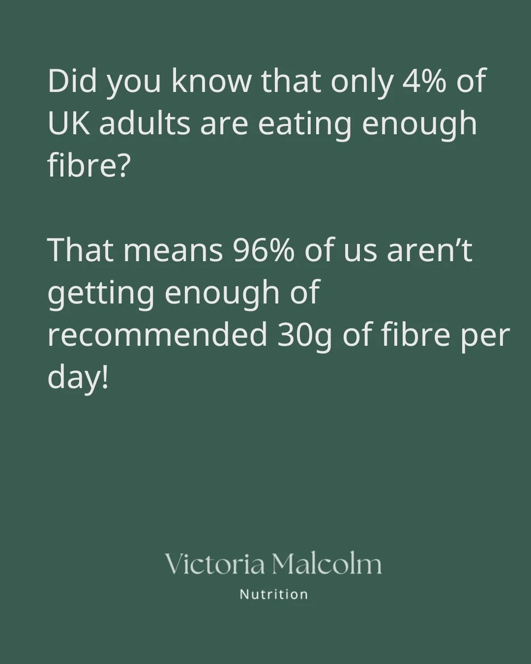 Did you know that only 4% of UK adults are eating enough fibre* 😳

That means 96% of us aren&rsquo;t getting enough of recommended 30g of fibre per day. 
Fibre isn&rsquo;t just about digestion it&rsquo;s so important and also supports:

✔️ Blood sug