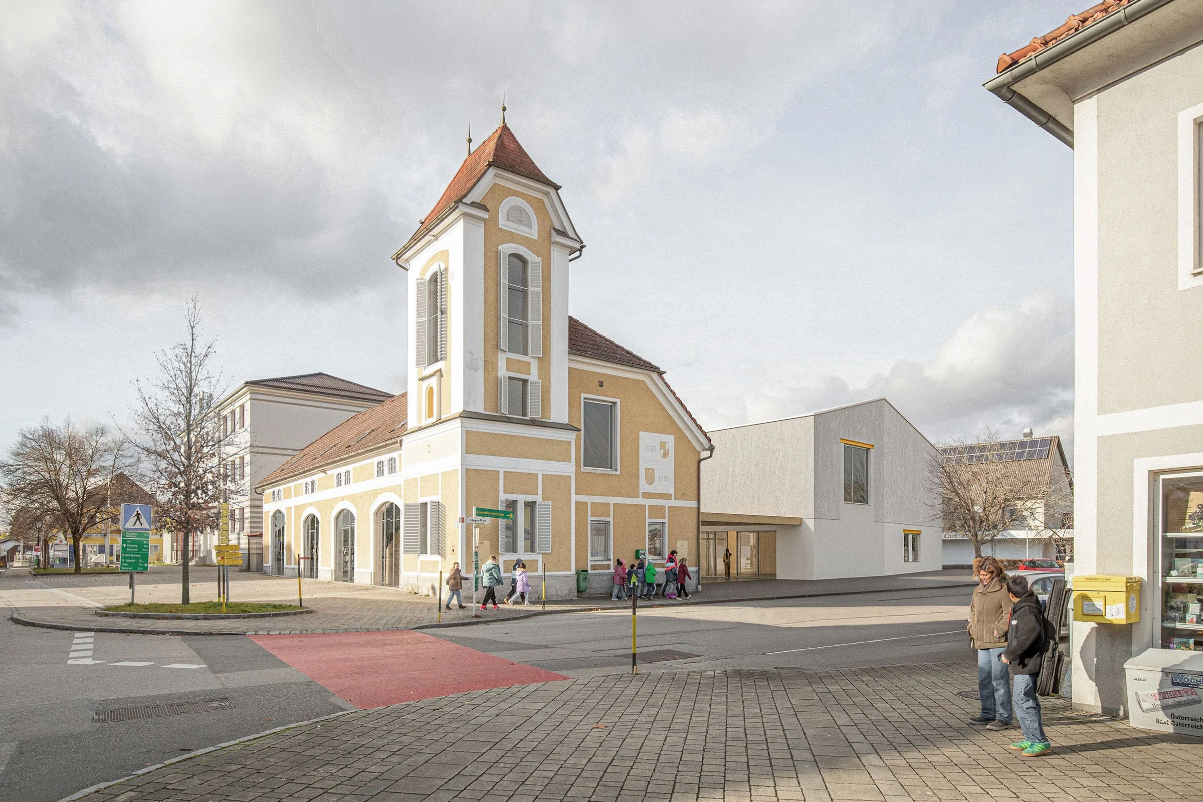 3D Visualisierung des Architekturwettbewerbes Bildungscampus St Peter Au von Caramel Architektinnen und Paul Eis
