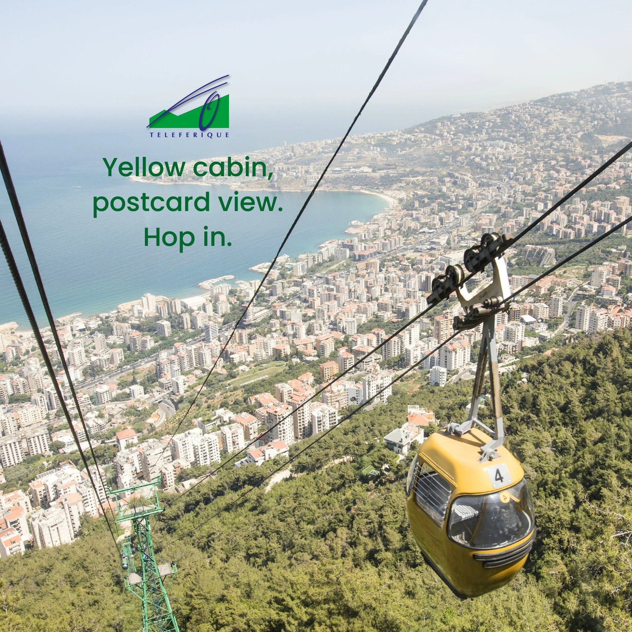 عربة صفرا بالتلفريك، ومنظر بيحكي. طلاع معنا
Yellow cabin, postcard view. Hop in.

#Teleferique #Harissa #Beirut #Jounieh #Lebanon #TeleferiqueLebanon #tourism #ourladyoflebanon #بيروت #لبنان